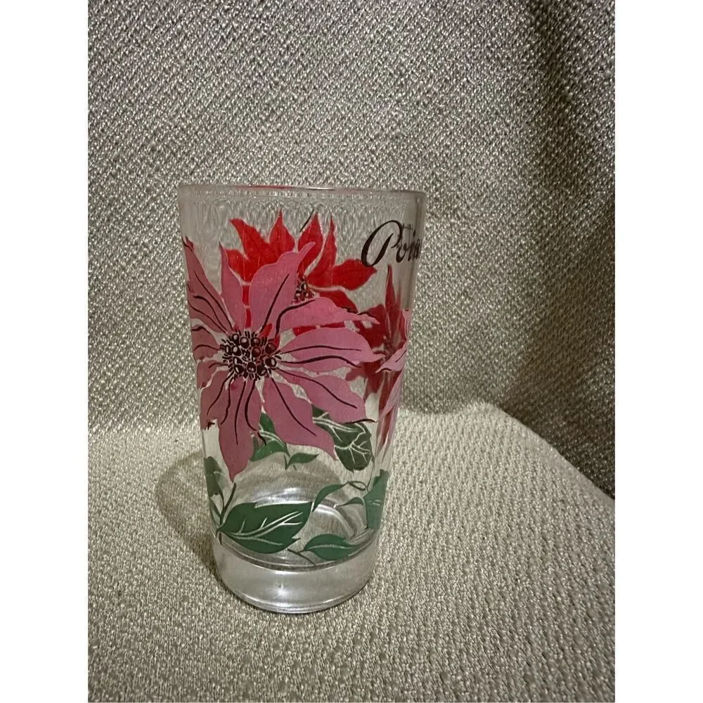 Vintage Boscul Peanut Butter Glass Poinsettia 5” Collectible Floral MCM